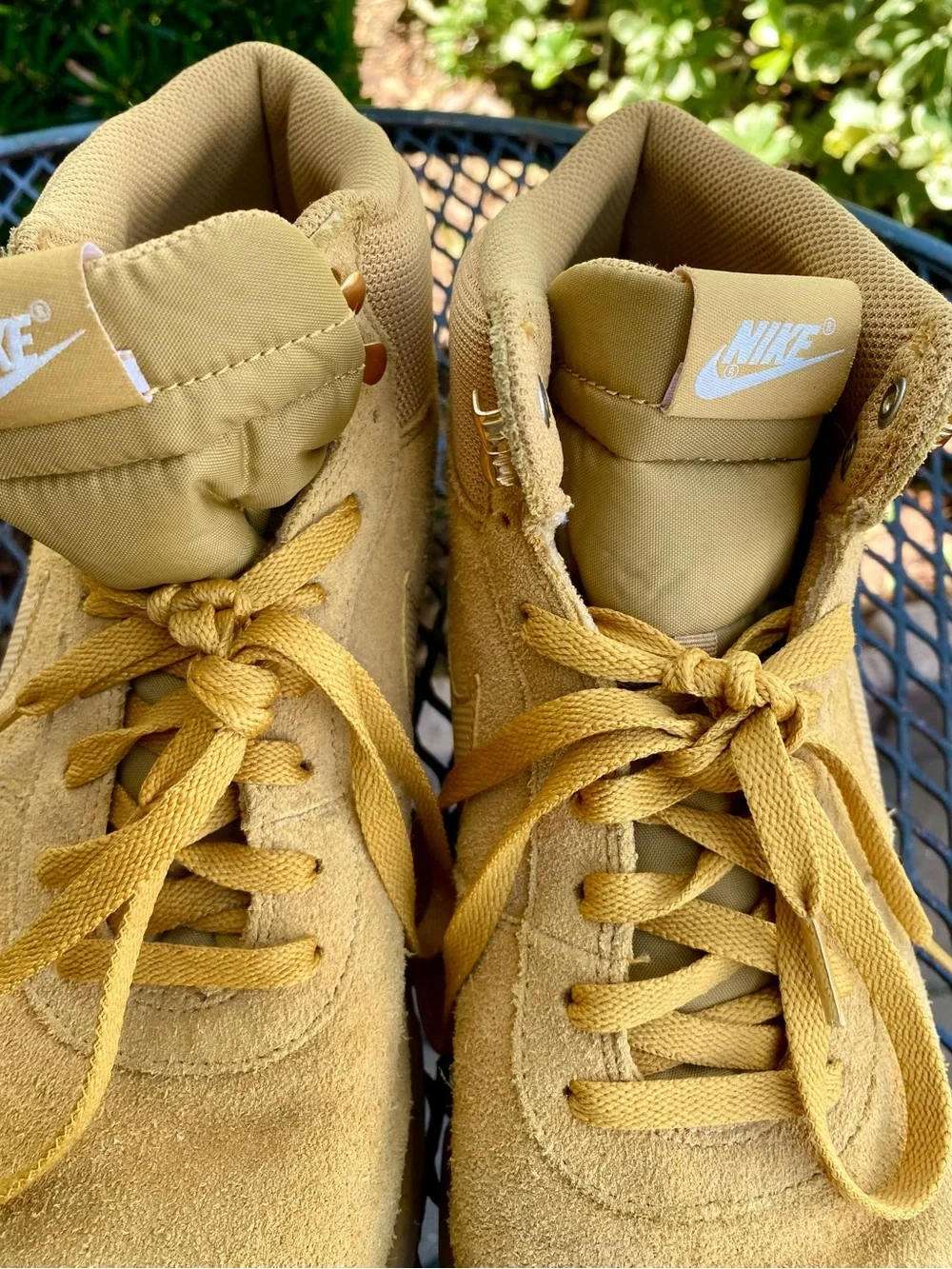 Nike High-Top Suede Sneakers in Wheat/Tan